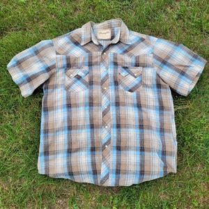 Mens plaid Wrangler western shirt Large